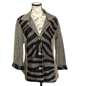 Parsley & Sage cotton boho casual button front jacket cardigan washed out L